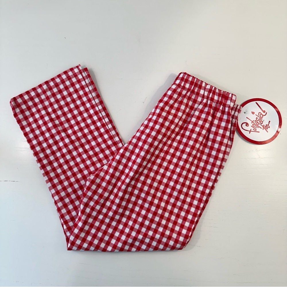 NWT Funtasia Too Red Gingham Pants 5